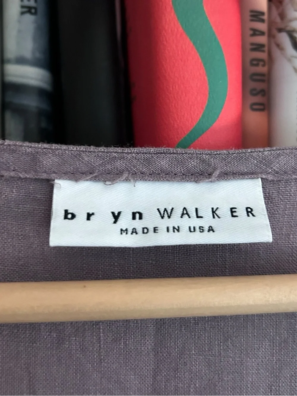 Bryn Walker 100% Linen V-Neck Tunic Top Large Dusty Lavender Made USA